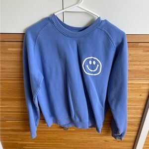 Camp Brand Goods Blue Sweatshirt with Smiley Face